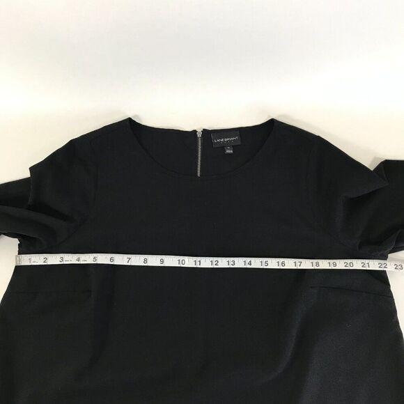 Lane Bryant Tiered Tunic Blouse Women's Plus Size 14 Black Lined Career Holiday - Picture 8 of 12